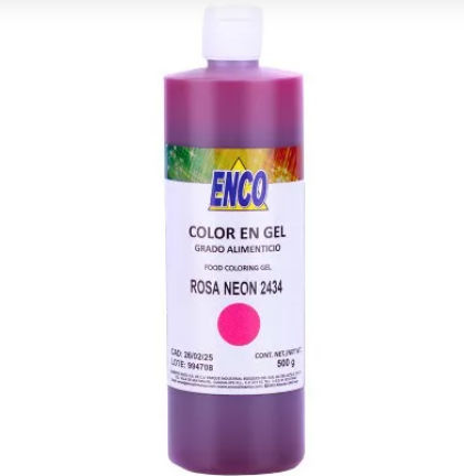 Foto 2 pulgar | Mega Color Gel Rosa Neón 500 Grs Enco