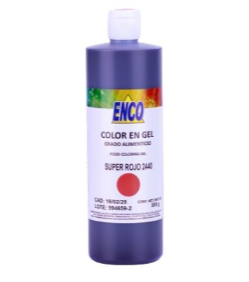 Foto 2 pulgar | Mega Color Gel Super Rojo 500 Grs Enco