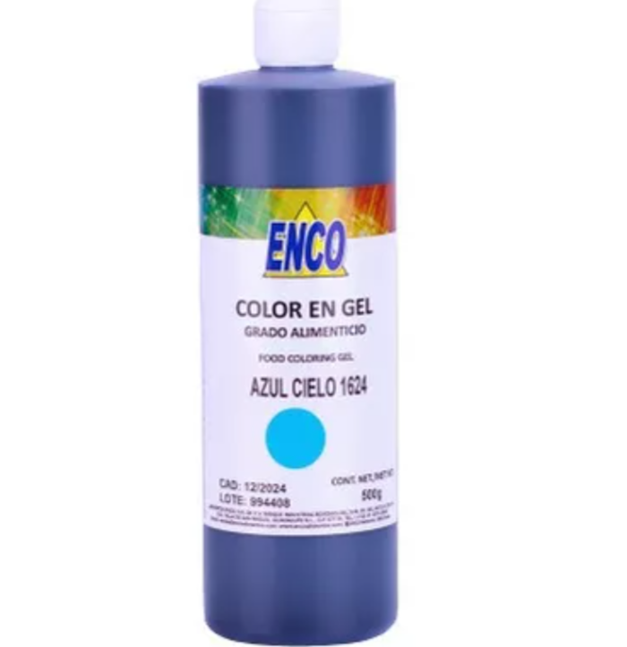 Foto 2 pulgar | Mega Color Gel Azul Cielo 500 Grs Enco