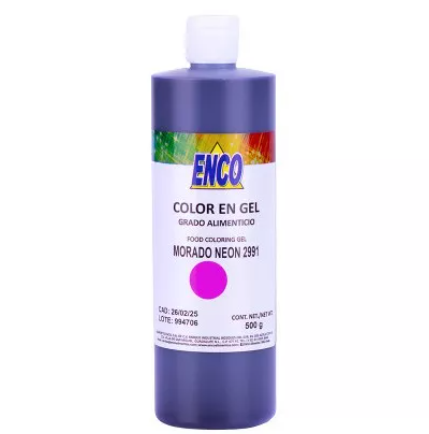 Mega Color Gel Morado Neón 500 Grs Enco