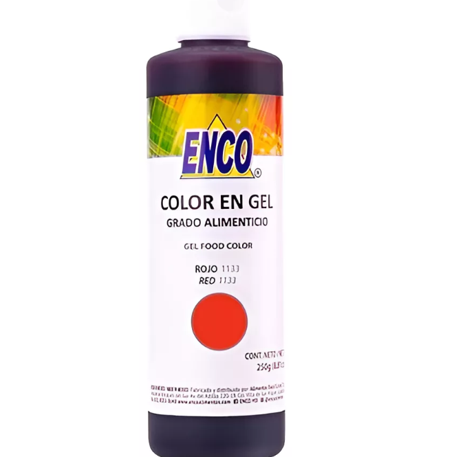 Color Gel Rojo 250 Grs Enco