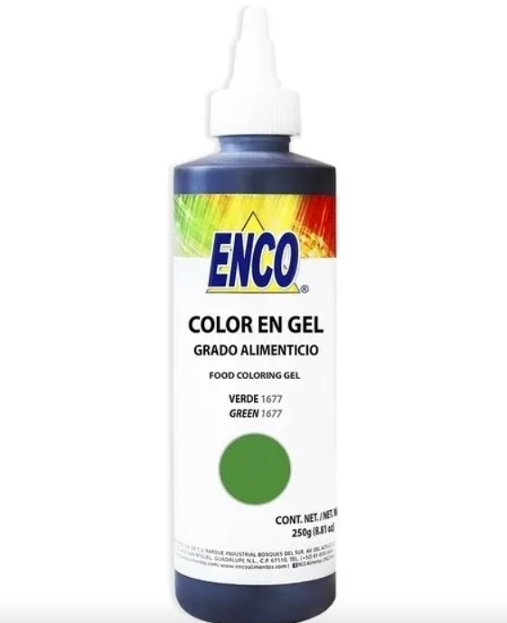 Color Gel Verde 250 Grs Enco