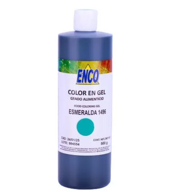 Foto 2 pulgar | Mega Color Gel Esmeralda 500 Grs Enco