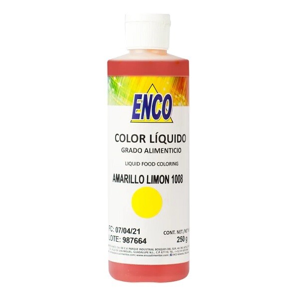 Foto 2 pulgar | Color  Liquido Amarillo Limón 250 Grs Enco