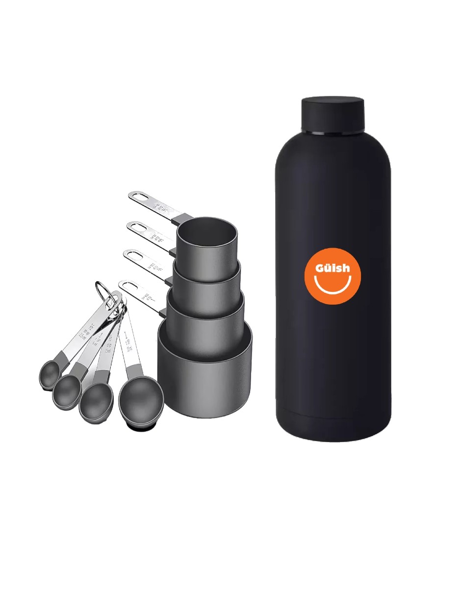 Cucharas Medidoras 14pzas + Termo De Agua Güish