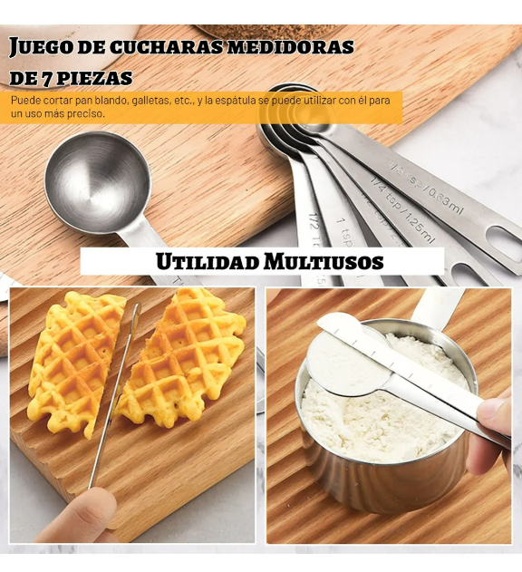 Foto 4 pulgar | Juego Xtellar De 7 Cucharas Medidora De Acero Inoxidable Caja Regalo