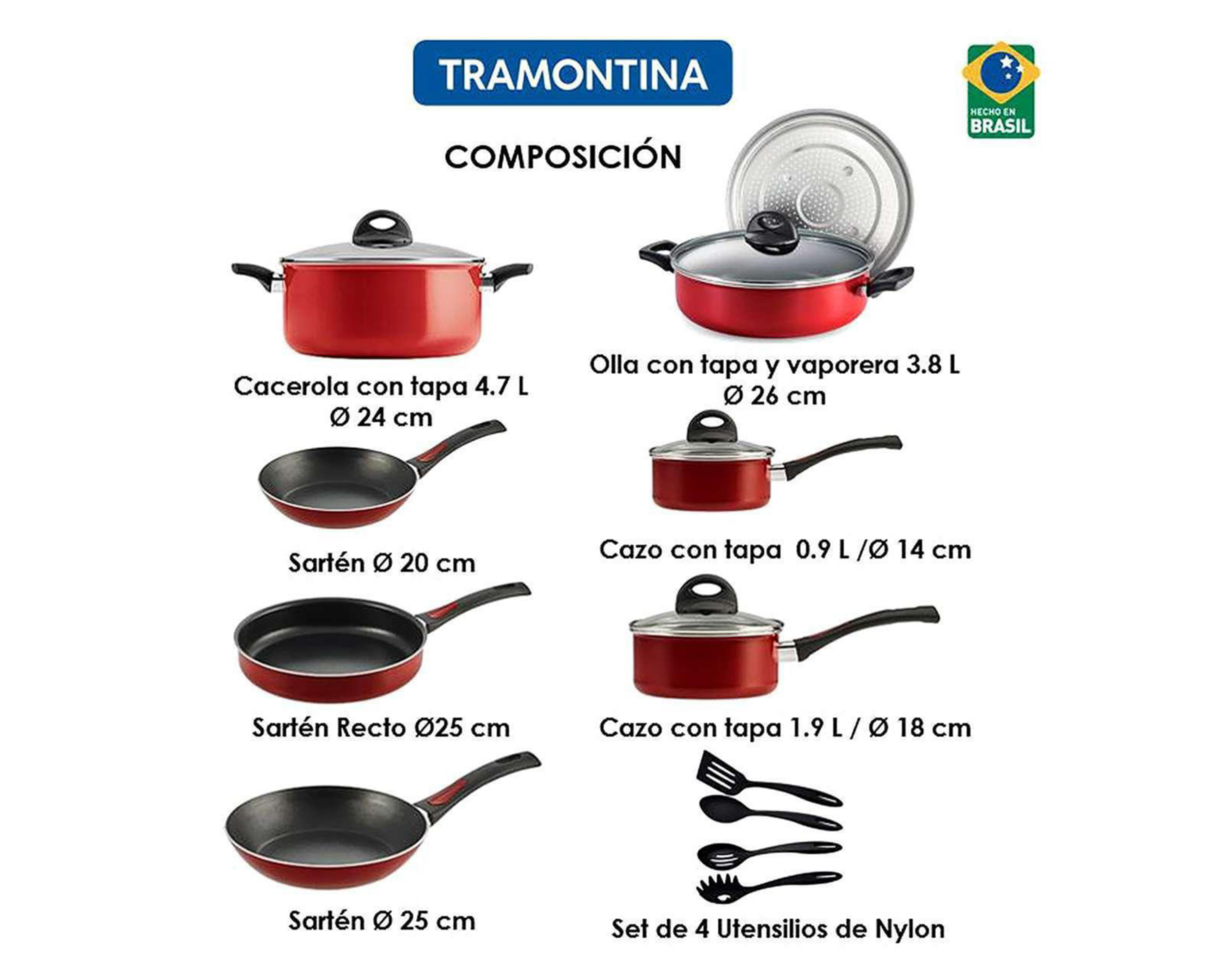 Foto 5 pulgar | Batería de Cocina Tramontina 16 Piezas de Aluminio