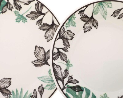 Foto 5 | Vajilla de Cerámica Beige/Verde para 4 Personas
