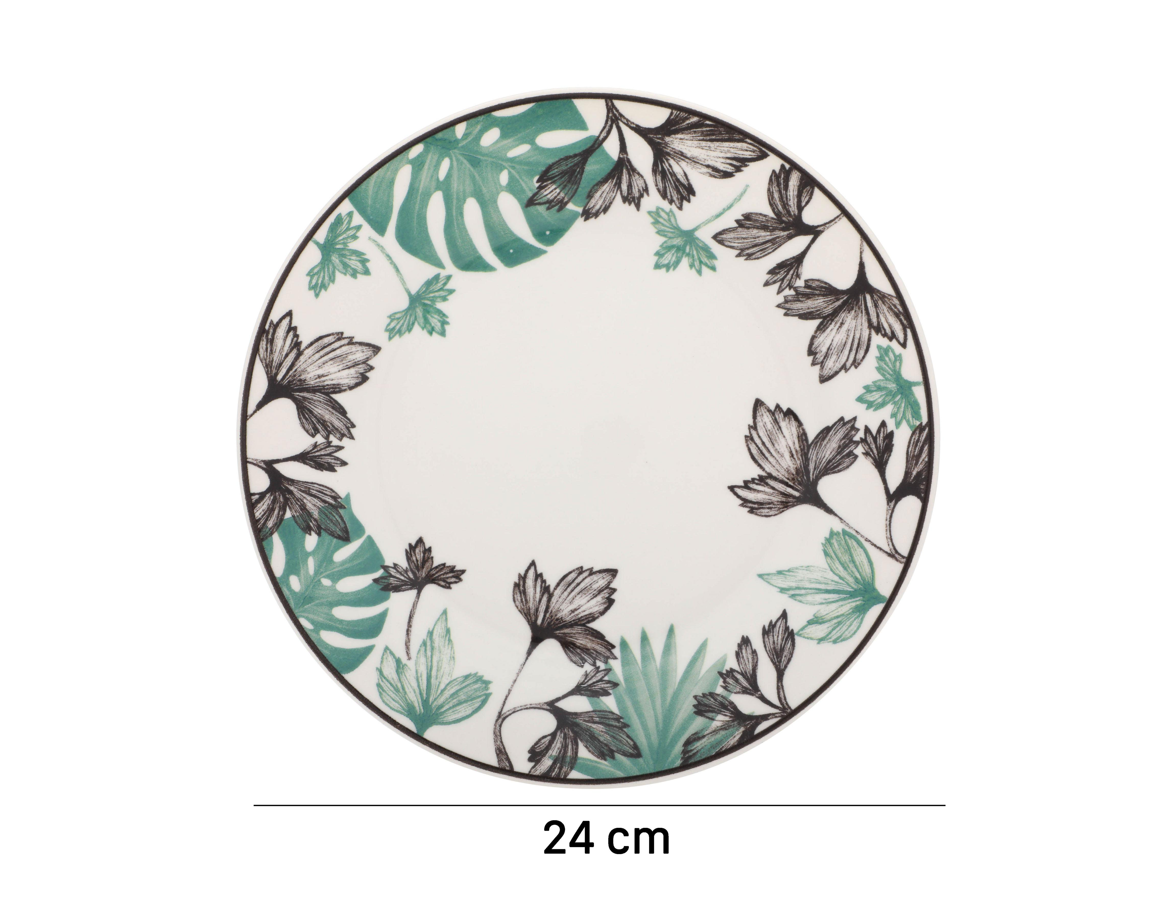 Foto 7 | Vajilla de Cerámica Beige/Verde para 4 Personas
