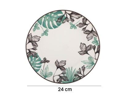 Foto 7 | Vajilla de Cerámica Beige/Verde para 4 Personas
