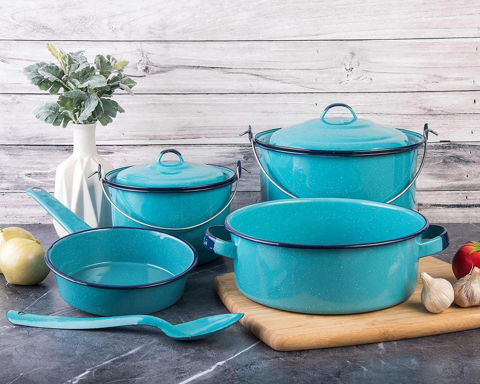 Batería de Cocina Cinsa Villa Linda 7 Piezas de Acero Vitrificado