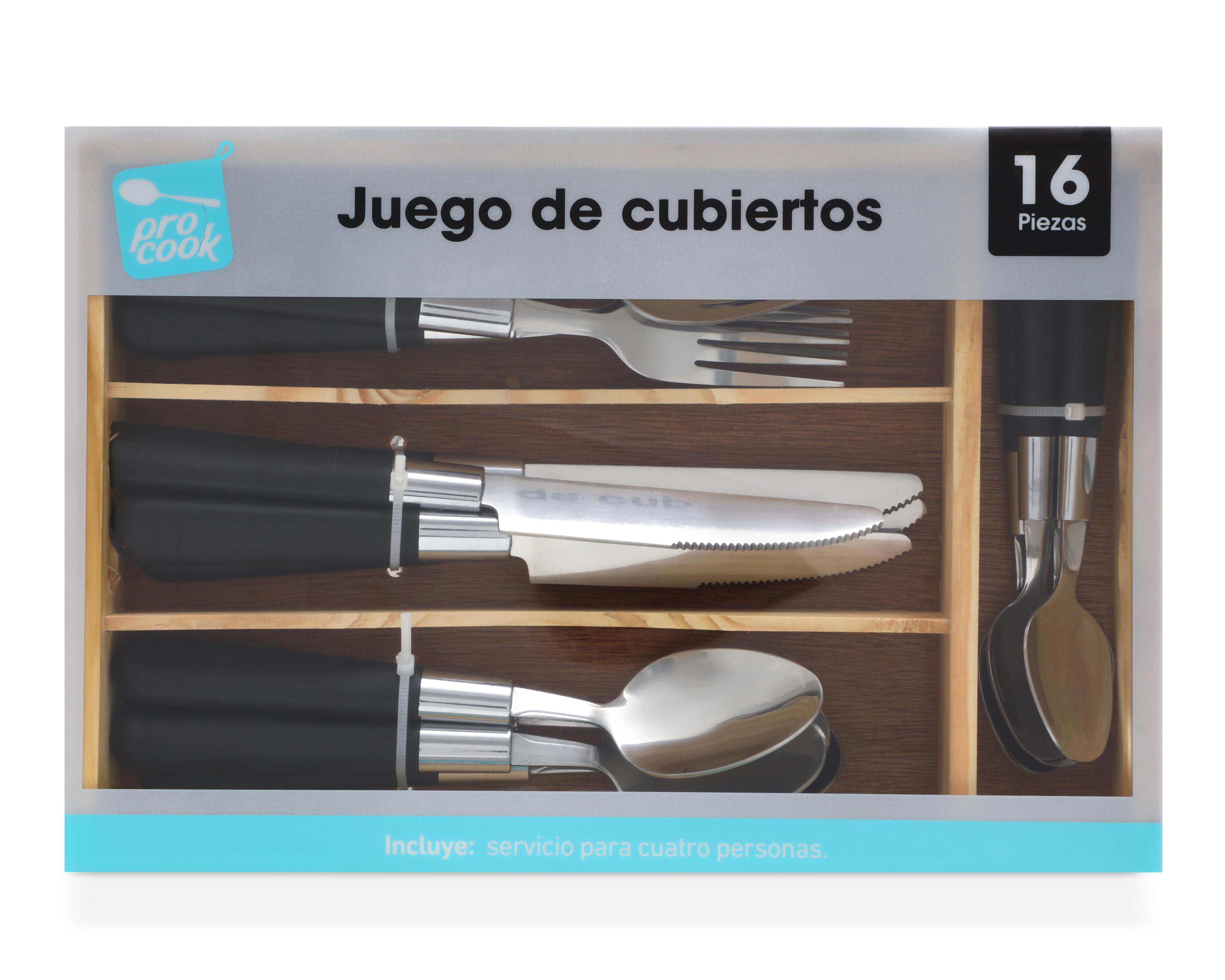 Juego de Cubiertos Procook de Acero Inoxidable 16 Piezas