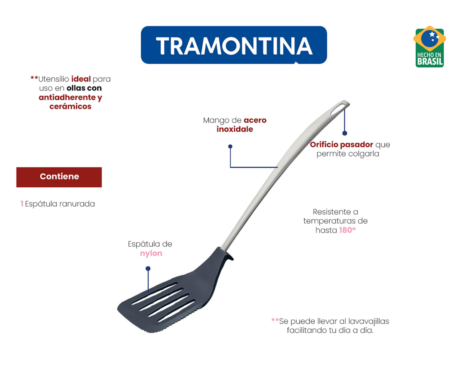 Foto 5 | Espátula Tramontina de Acero Inoxidable