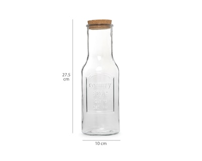 Foto 7 | Botella de Vidrio Starhaus con 4 Vasos