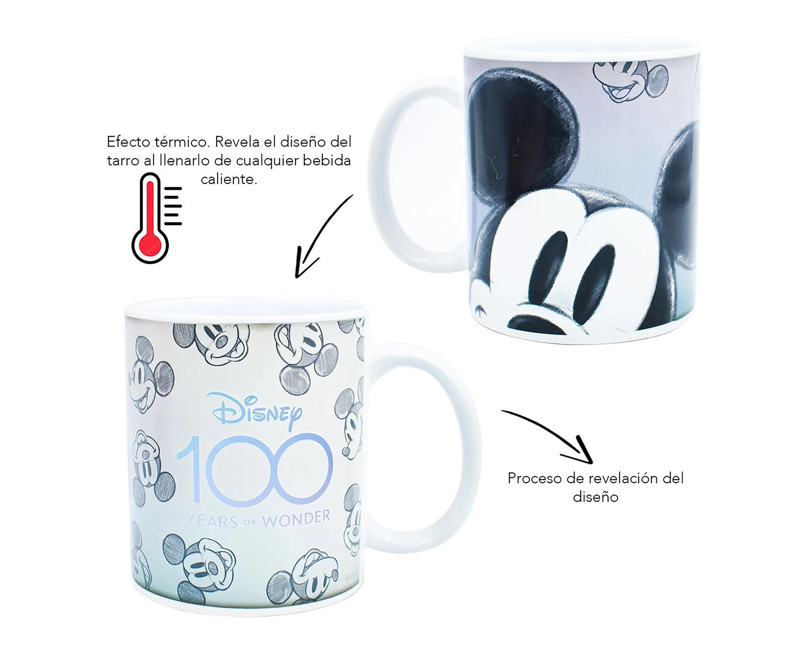 Foto 3 pulgar | Taza Térmica de Cerámica Disney Mickey Mouse 325 ml