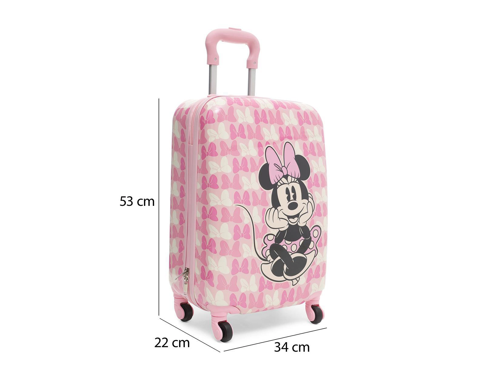 Foto 9 pulgar | Maleta con Ruedas Minnie Bows 21" Rosa