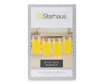 Foto 2 | Vaso de Vidrio Starhaus 4 Piezas