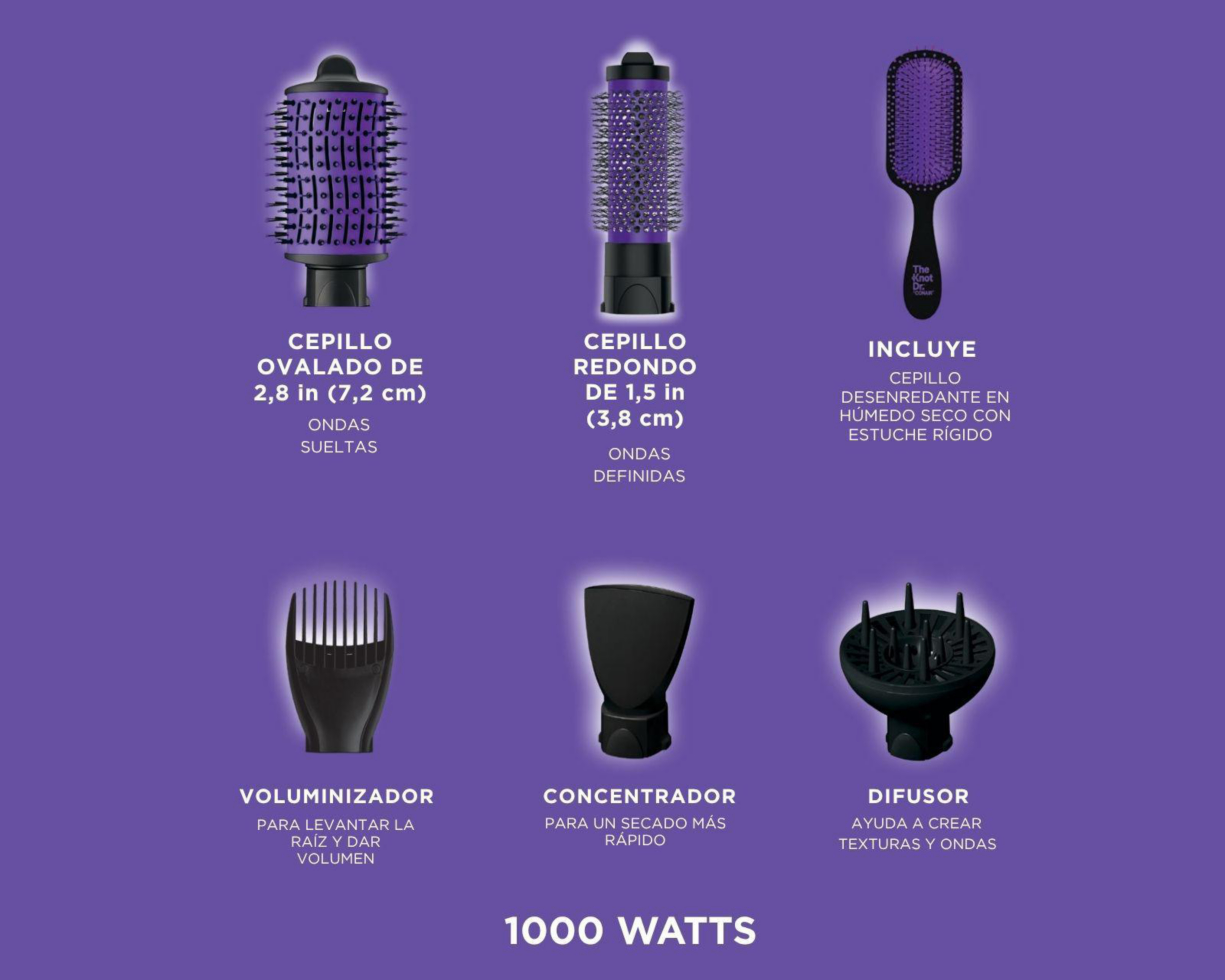 Foto 9 | Cepillo de Cabello Eléctrico Infiniti Pro Conair BC123ES con 5 Accesorios