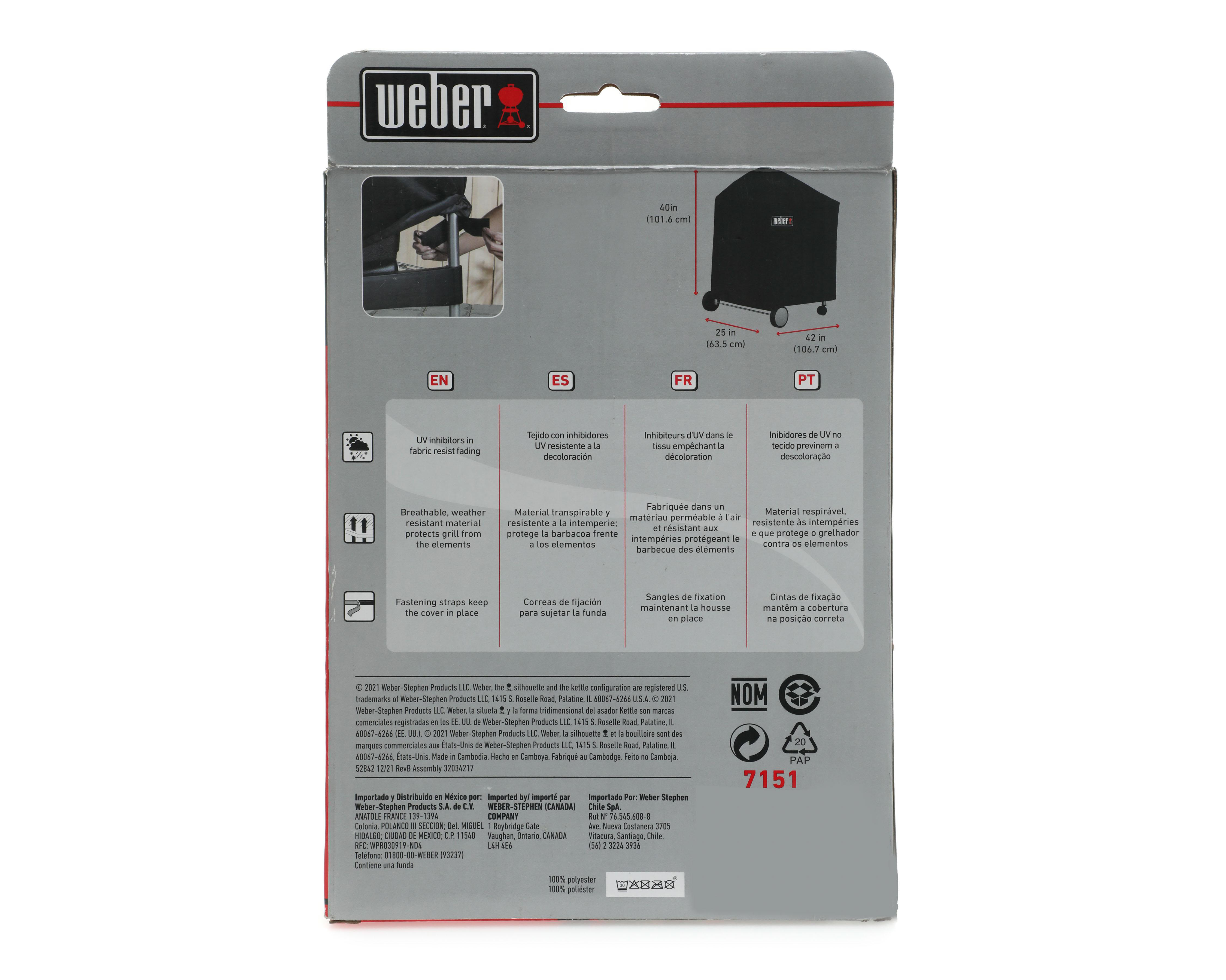 Foto 3 pulgar | Funda para Asador Weber con Correas