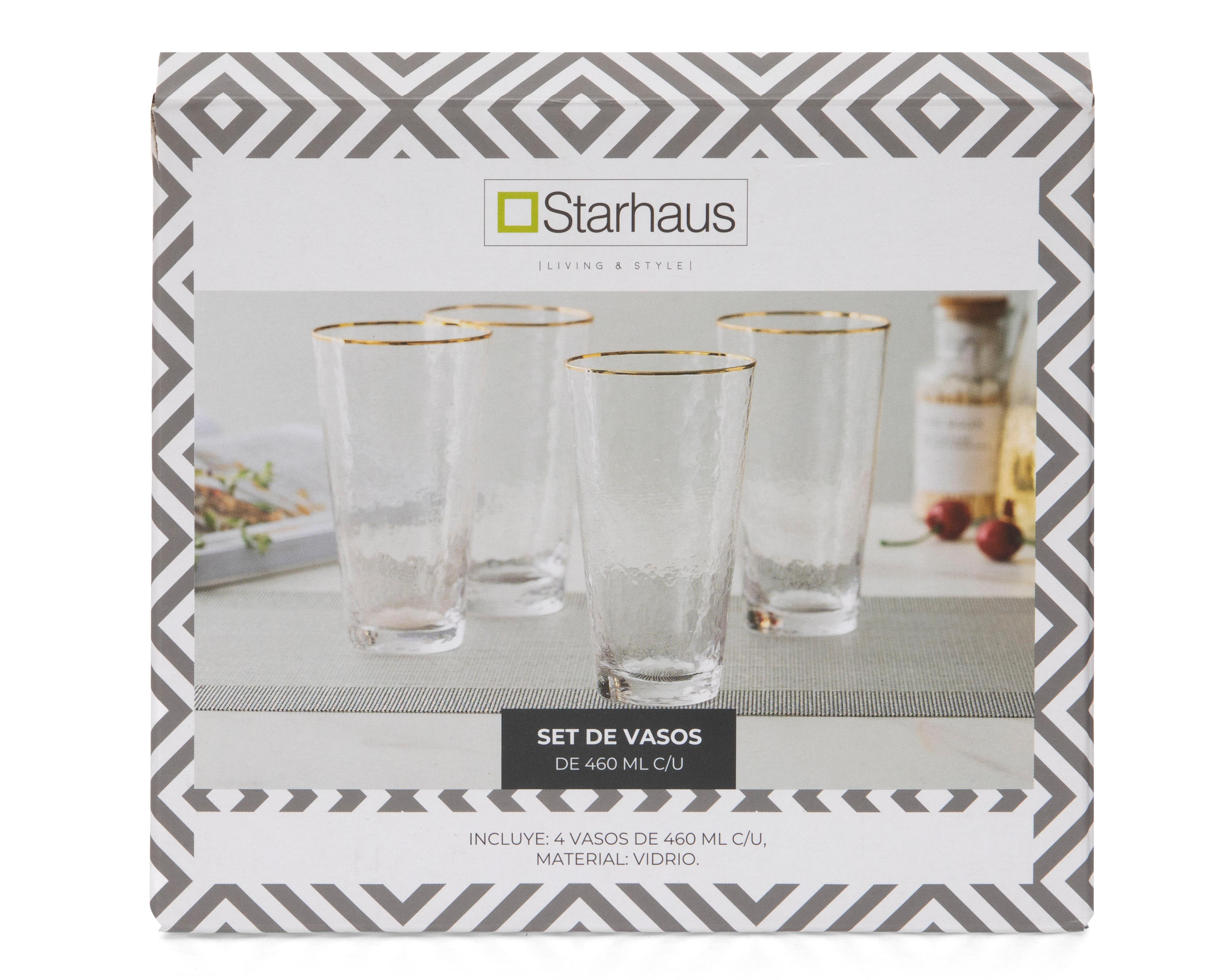 Foto 4 pulgar | Juego de Vasos de Cristal Starhaus 4 Piezas