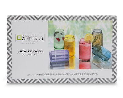 Foto 2 | Vaso de Vidrio Starhaus 6 Piezas