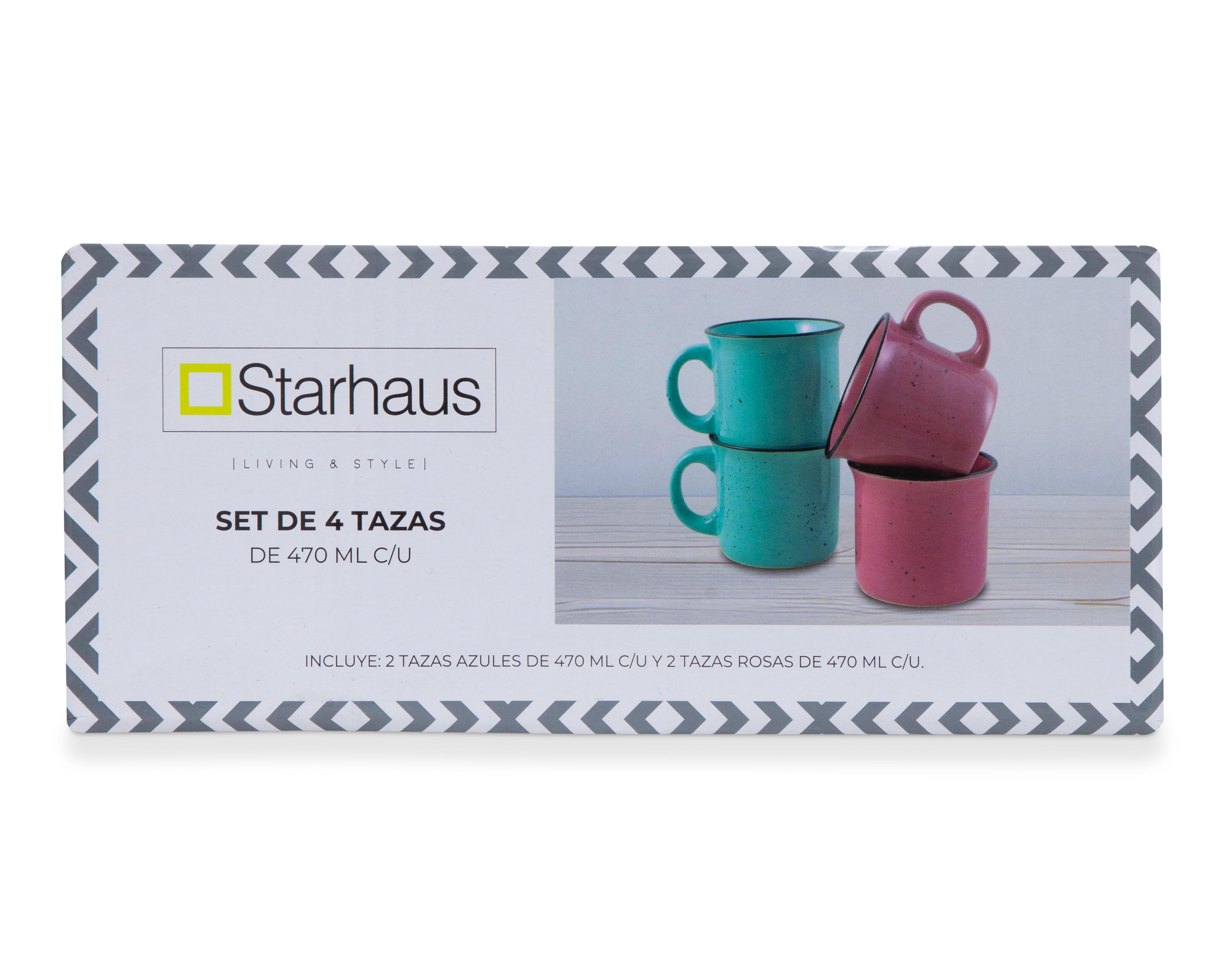 Foto 4 pulgar | Taza de Cerámica Starhaus 4 Piezas