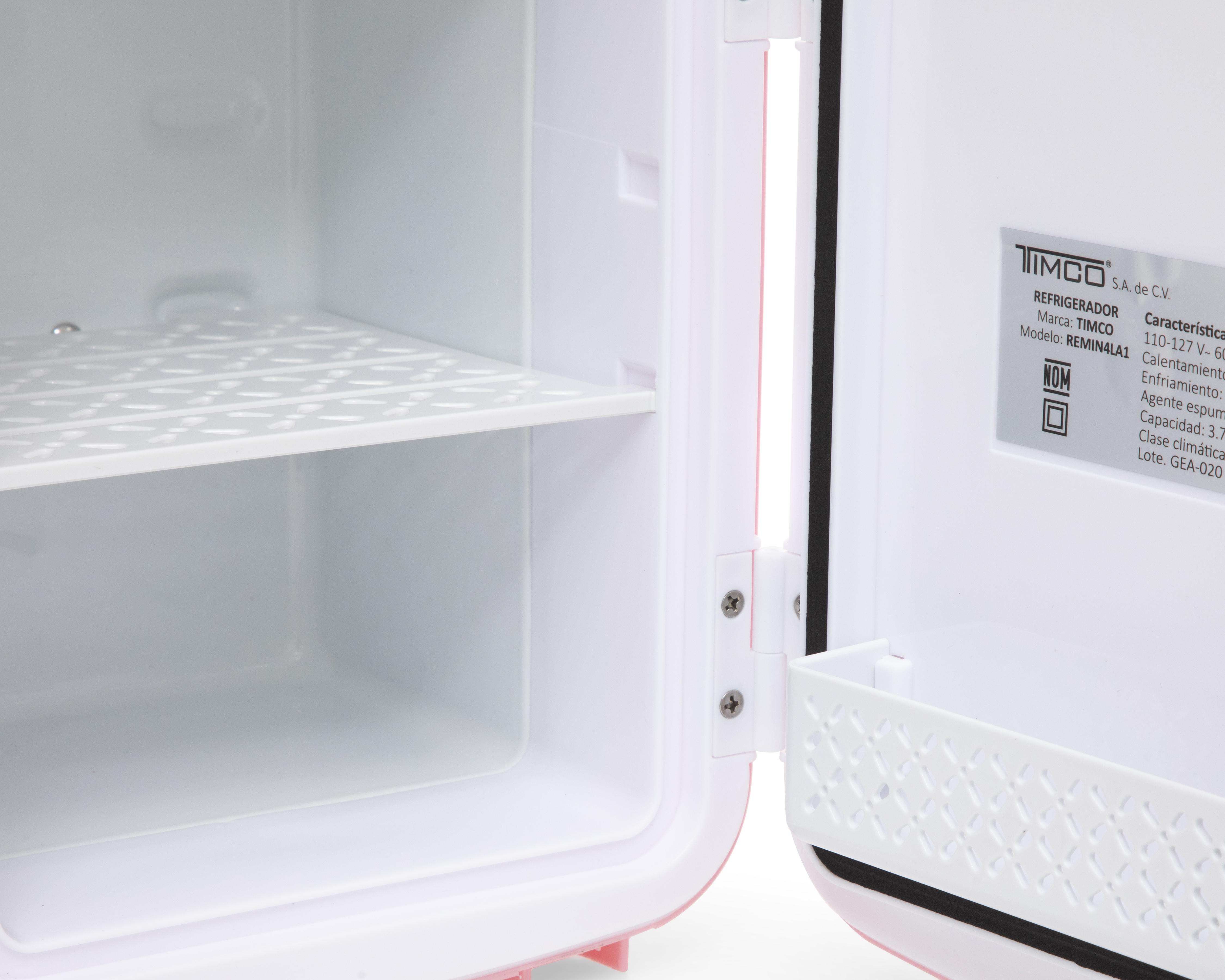 Foto 4 pulgar | Mini Refrigerador Timco 6 Latas Rosa REMIN4LA1