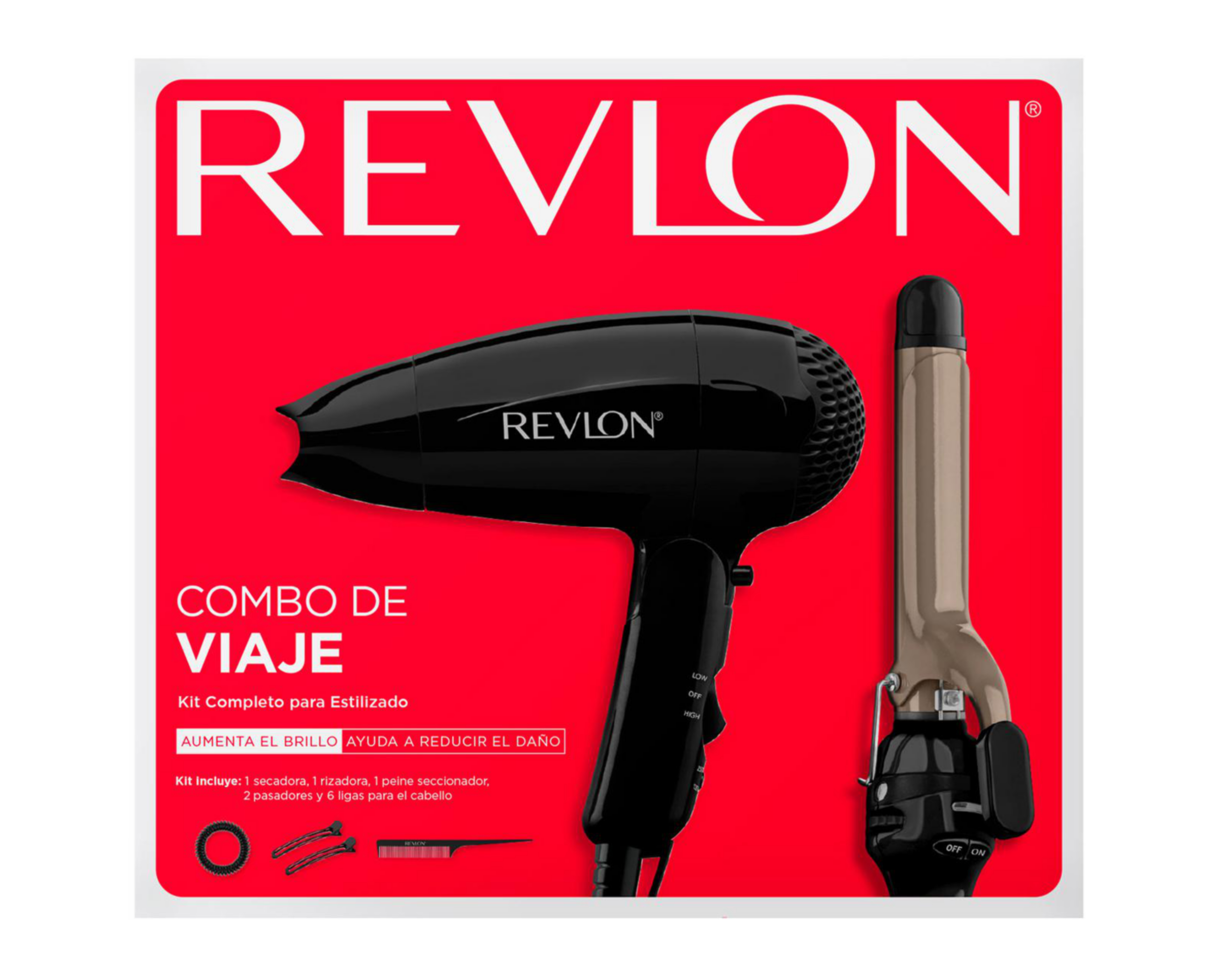 Foto 3 | Secadora y Rizadora Revlon Combo de Viaje Cerámica