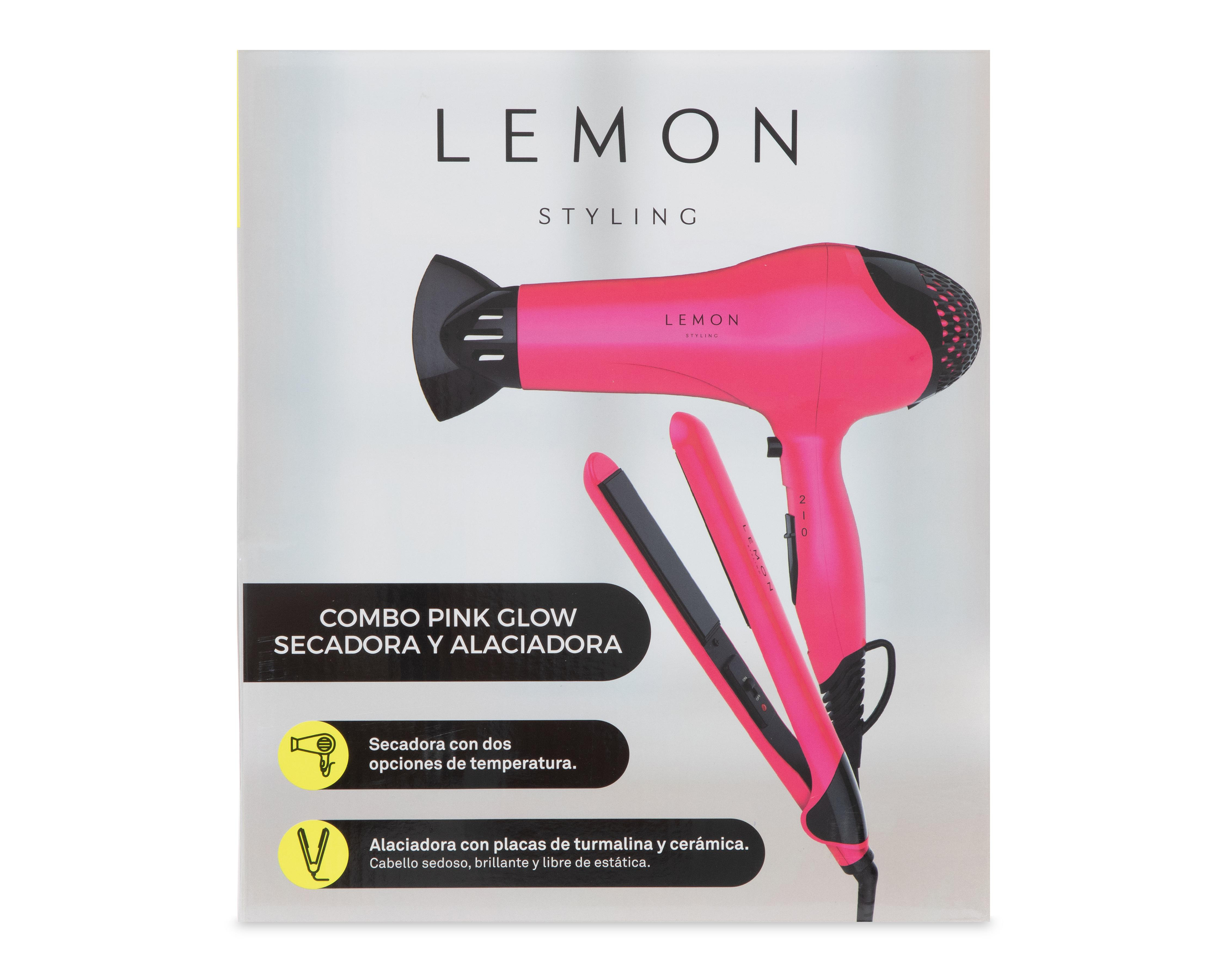 Foto 7 pulgar | Combo de Secadora y Alaciadora Lemon Styling Pink Glow