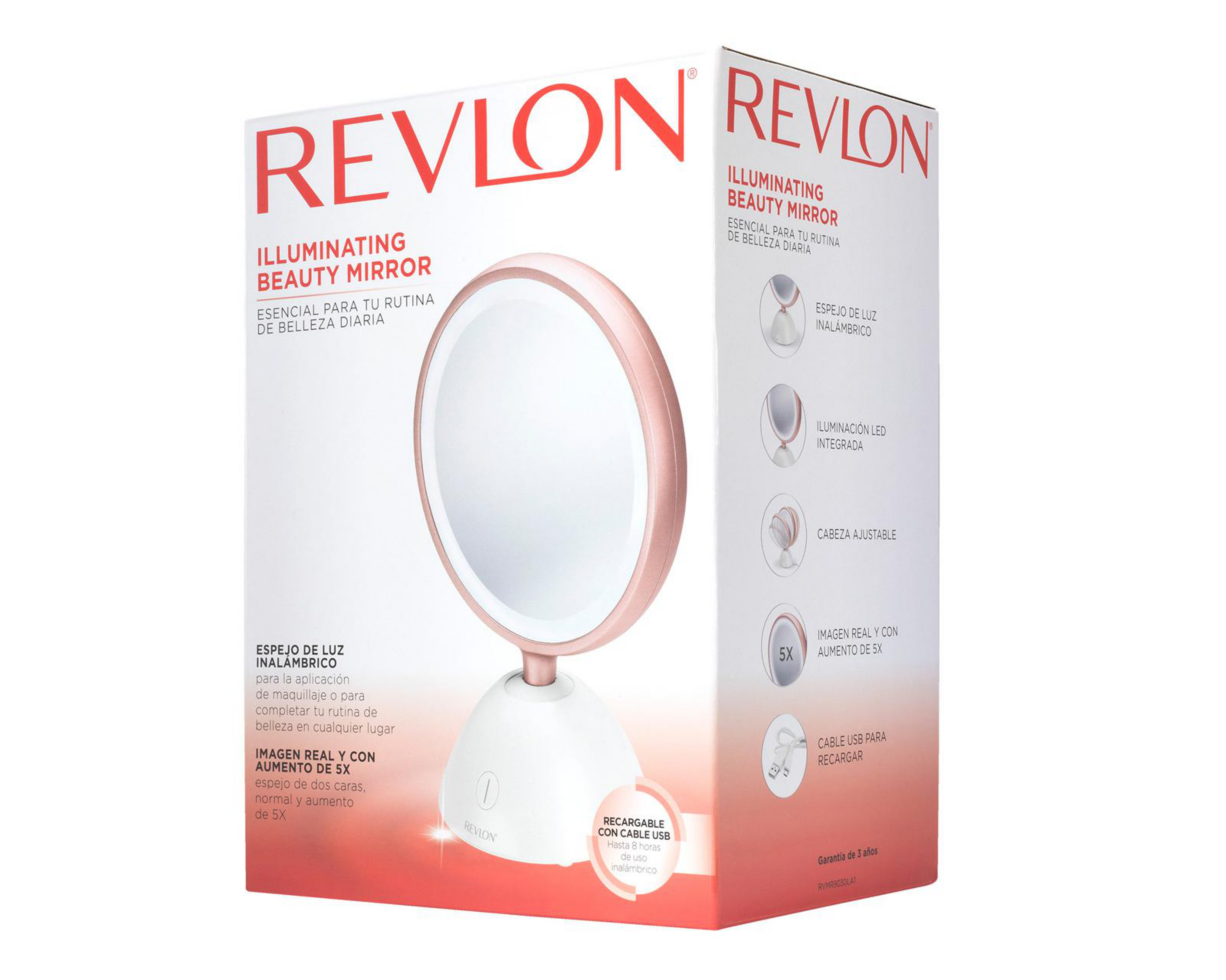 Foto 4 pulgar | Espejo Inalámbrico Revlon Iluminador de Belleza