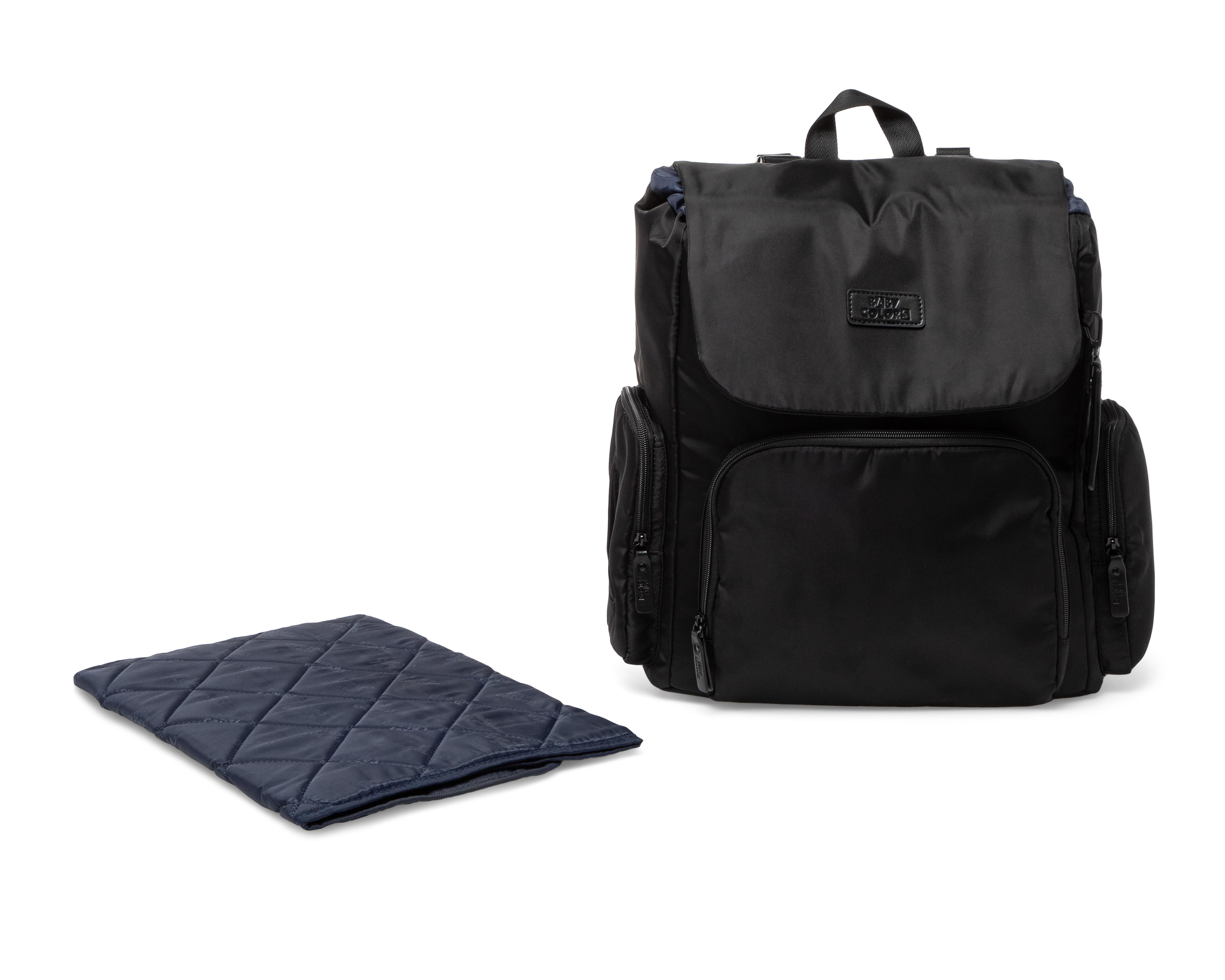 Mochila Pañalera Baby Colors Moon Negra con Cambiador Portatil para Bebe $689