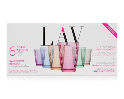 Foto 3 | Juego de Vasos de Vidrio Lav 6 Piezas