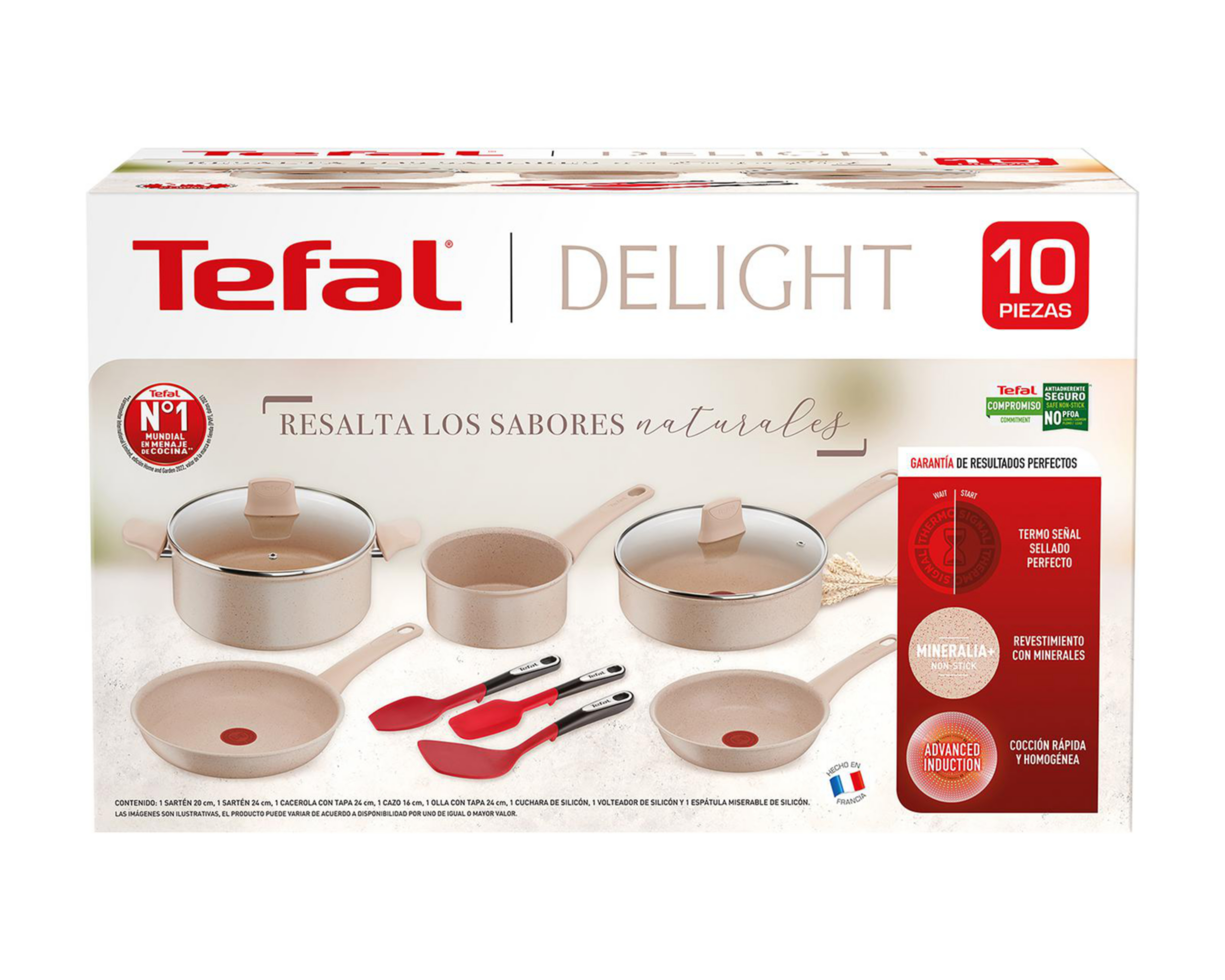 Foto 5 pulgar | Batería de Cocina T-Fal Deligt 10 Piezas de Alumino