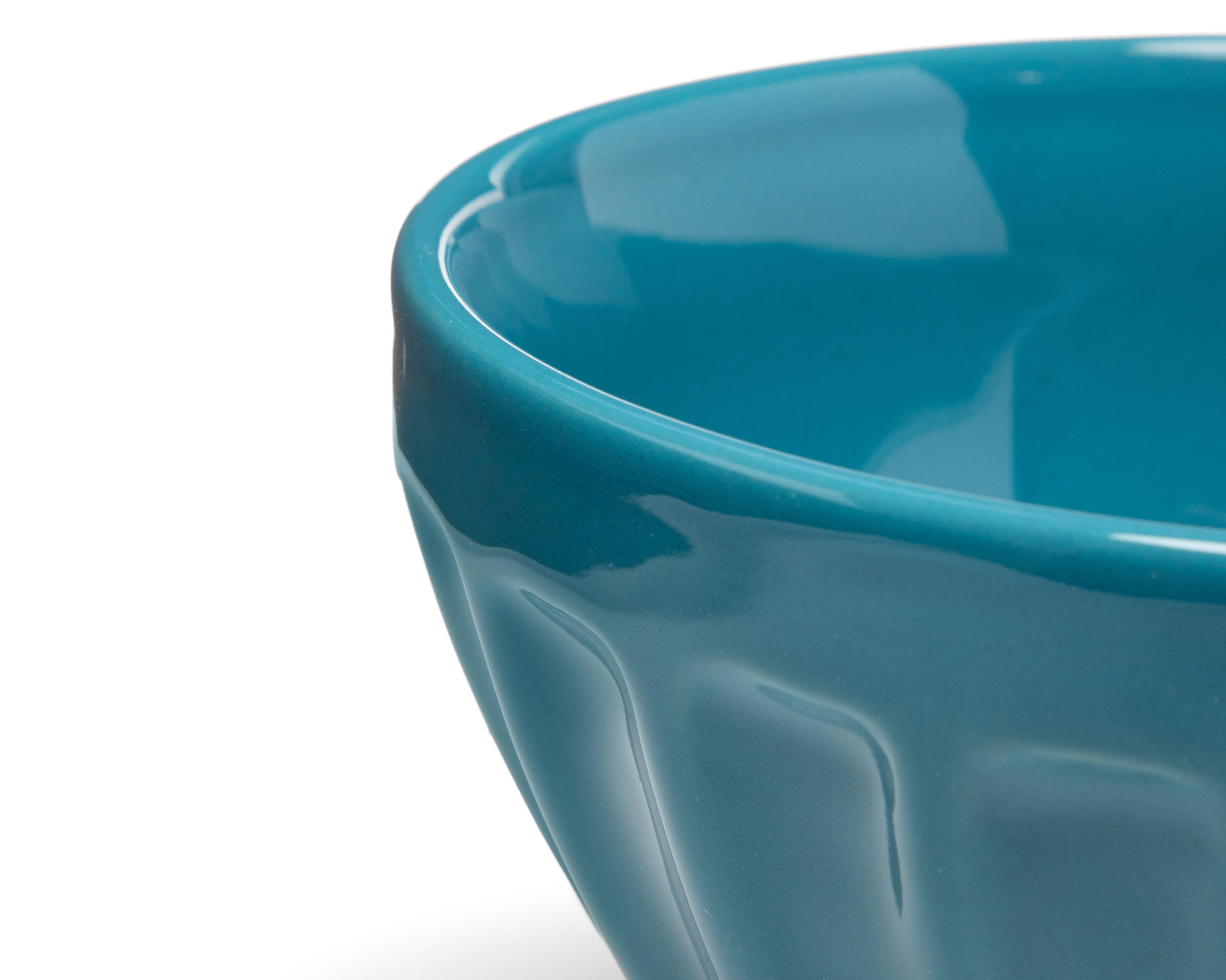 Foto 4 pulgar | Bowl de Cerámica Azul 4 Piezas