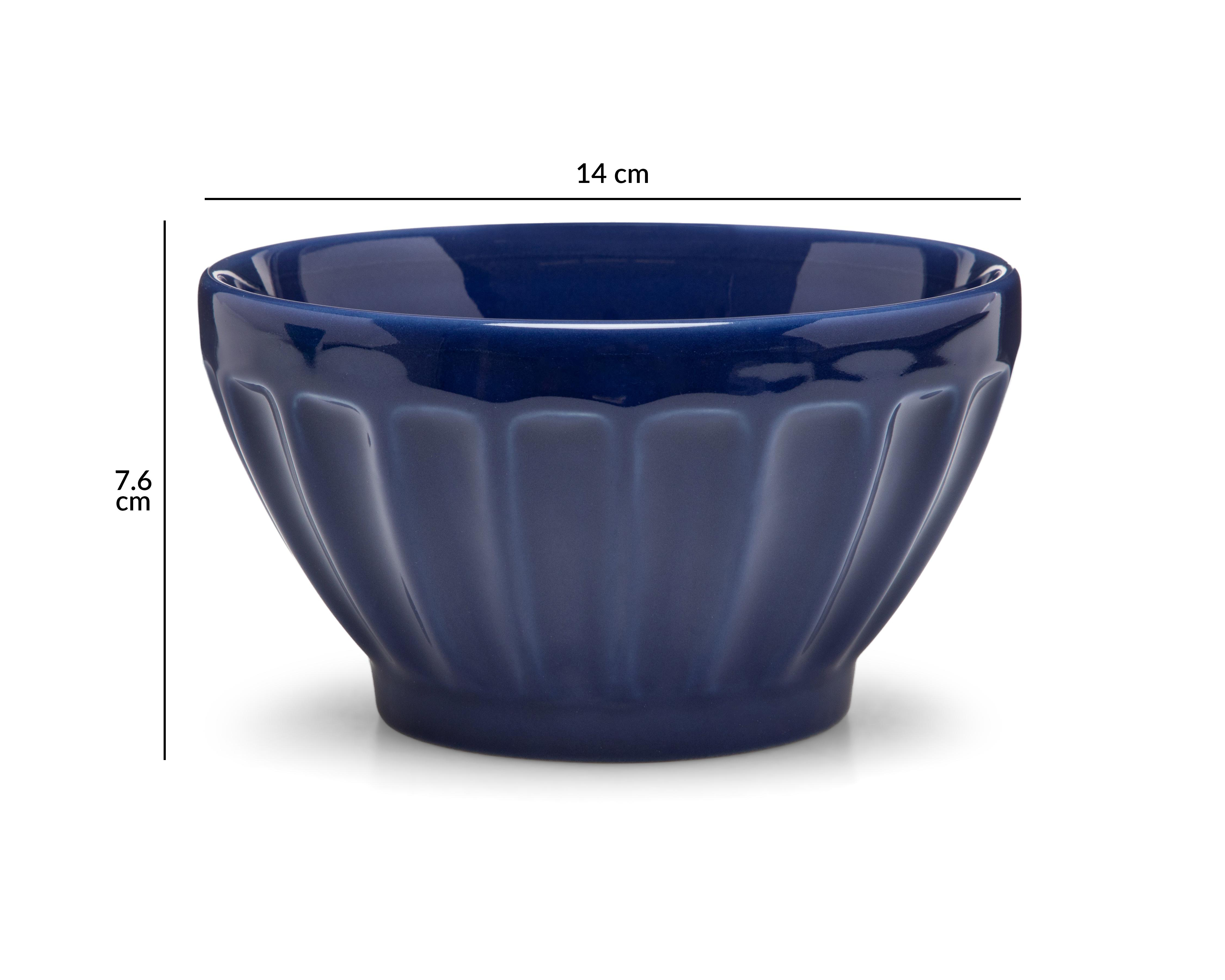 Foto 5 | Bowl de Cerámica Azul 4 Piezas