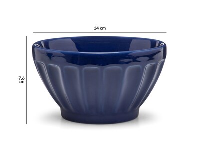 Foto 5 | Bowl de Cerámica Azul 4 Piezas