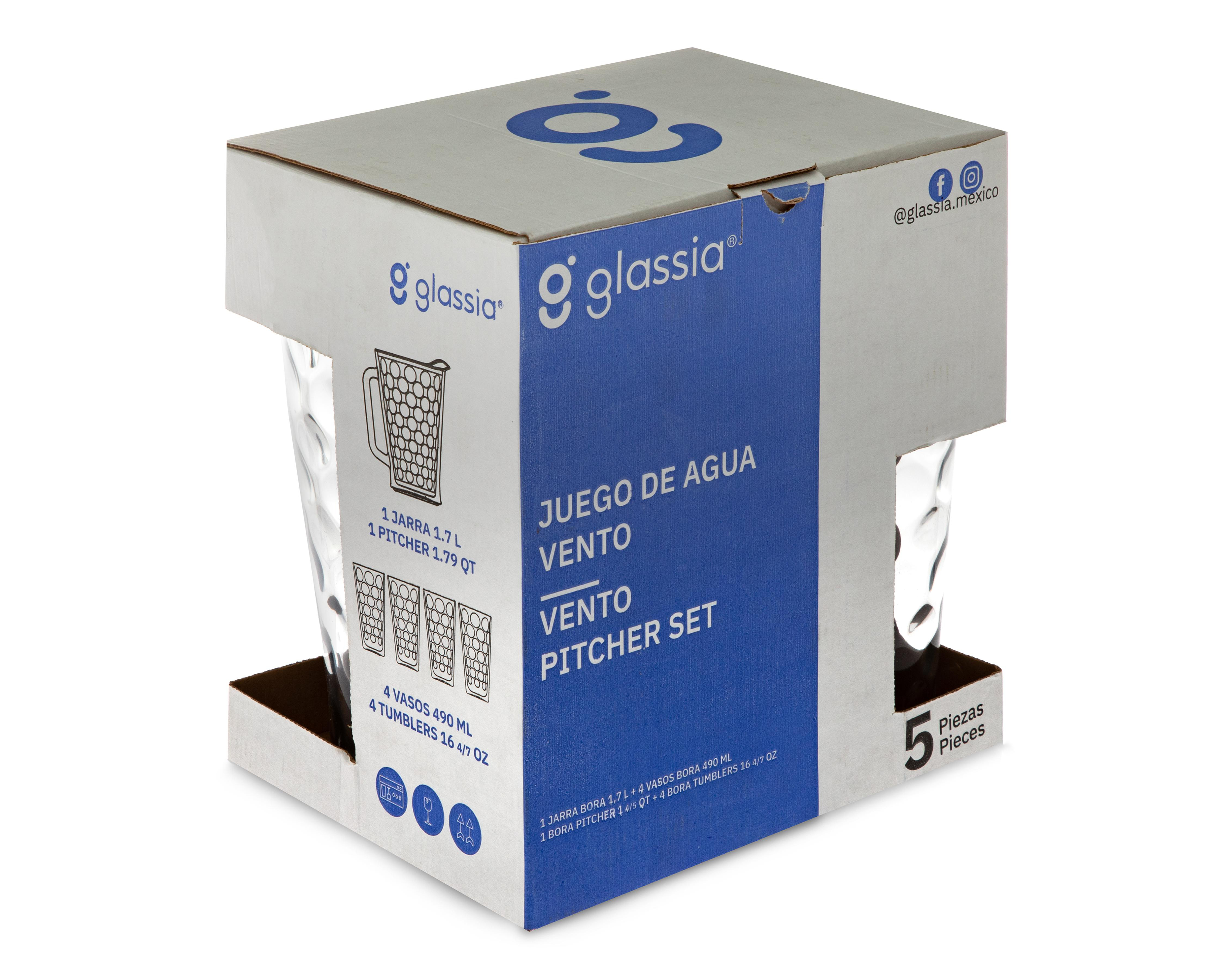Foto 5 pulgar | Juego de Jarra y Vasos de Cristal Glassia 5 Piezas