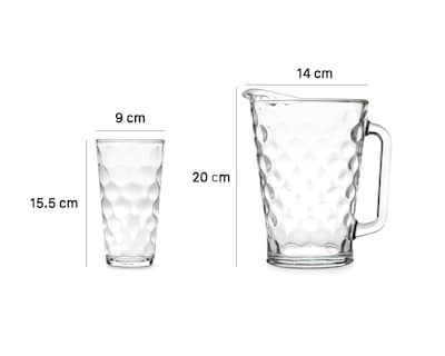 Foto 6 | Juego de Jarra y Vasos de Cristal Glassia 5 Piezas