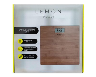 Foto 5 | Báscula Corporal Digital Lemon Styling con Display LCD 180 Kilos