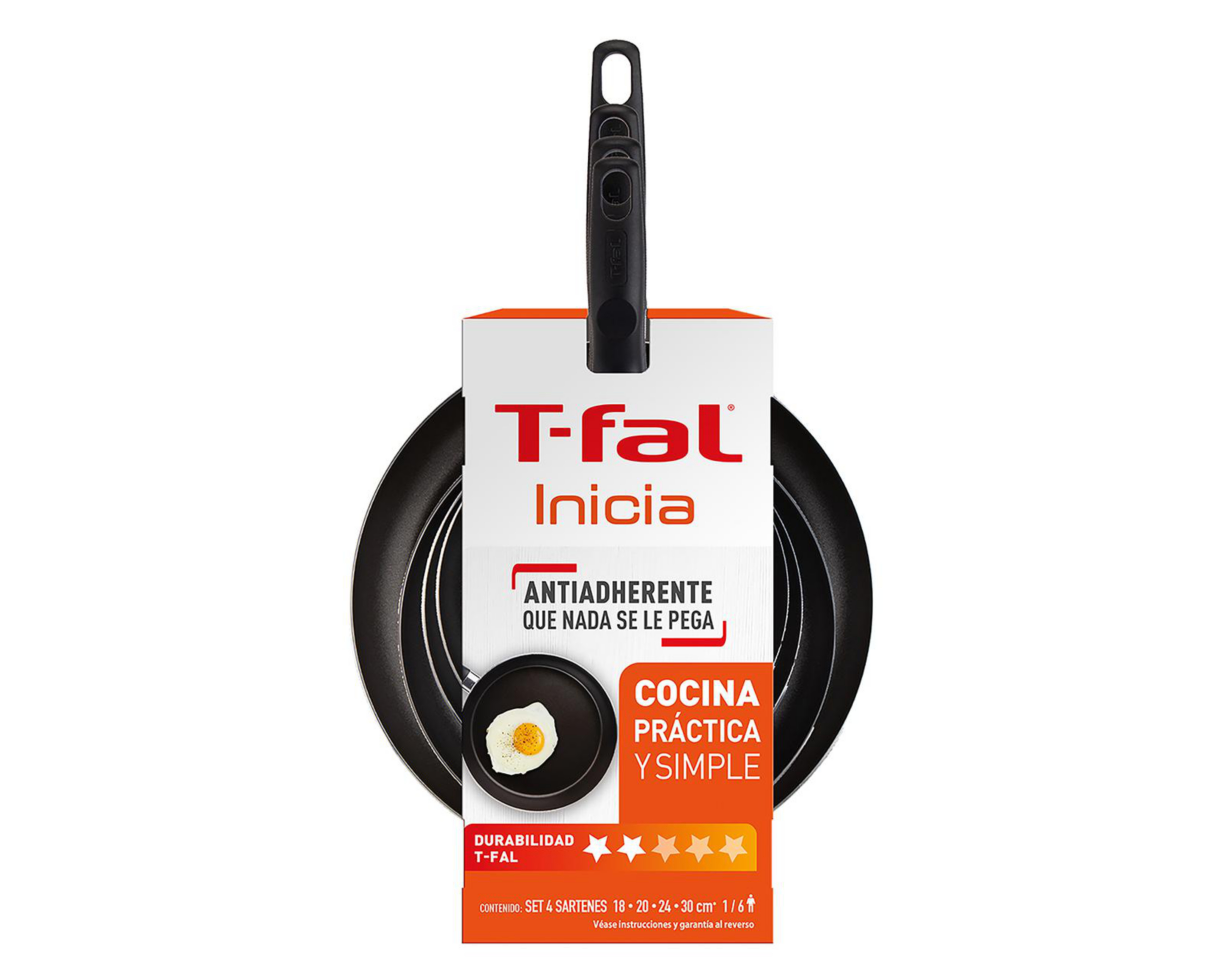 Foto 2 pulgar | Juego de Sartenes T-Fal Inicia 4 Piezas