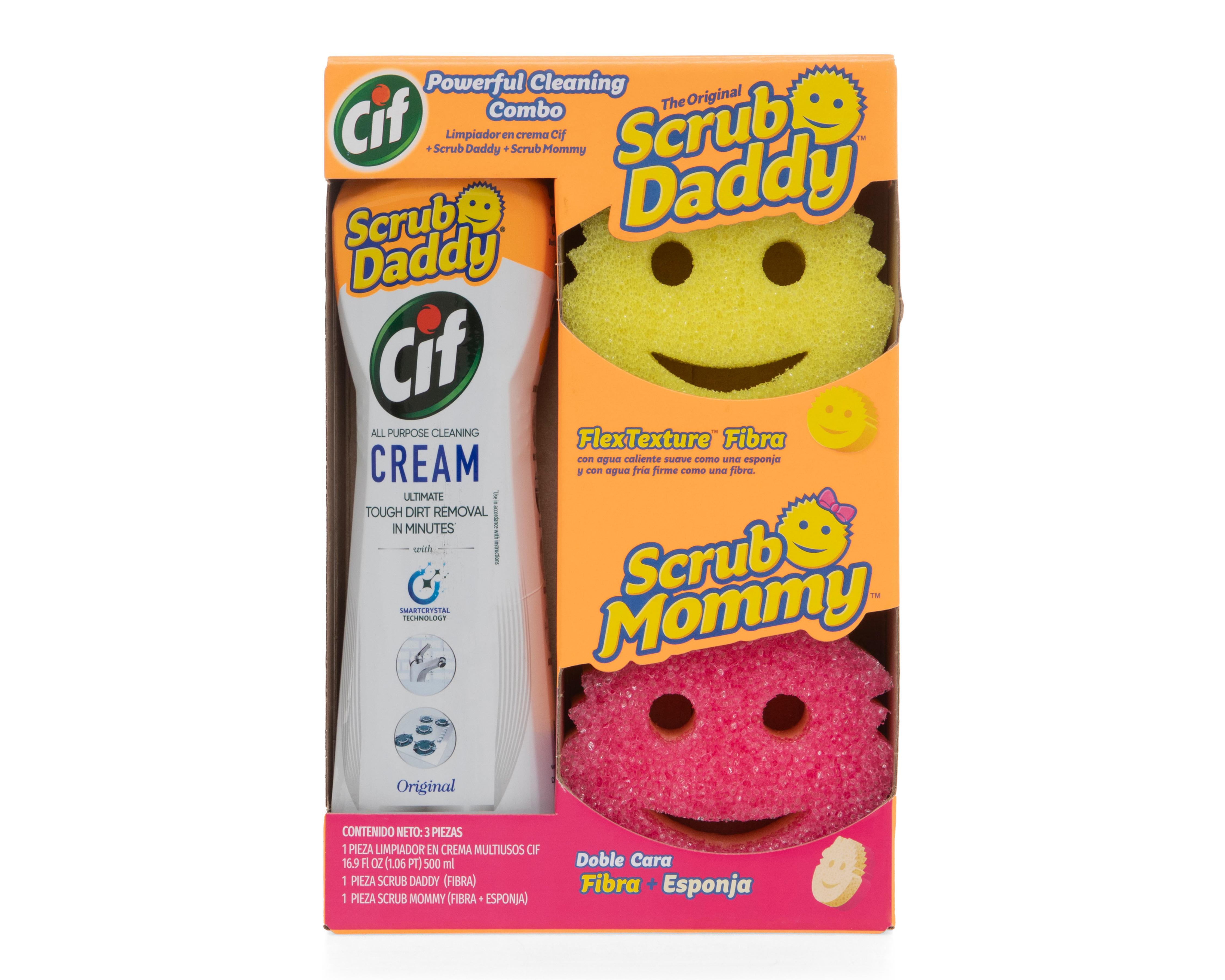 Limpiador en Crema Multiusos CIF y Esponjas Scrub Daddy 3 Piezas