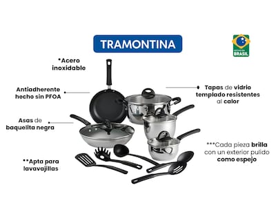 Foto 3 | Batería de Cocina Tramontina Every Day 14 Piezas de Acero Inoxidable