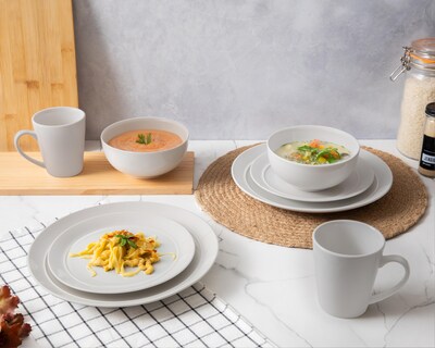 Foto 5 | Vajilla de Porcelana Blanca para 4 Personas 16 Piezas