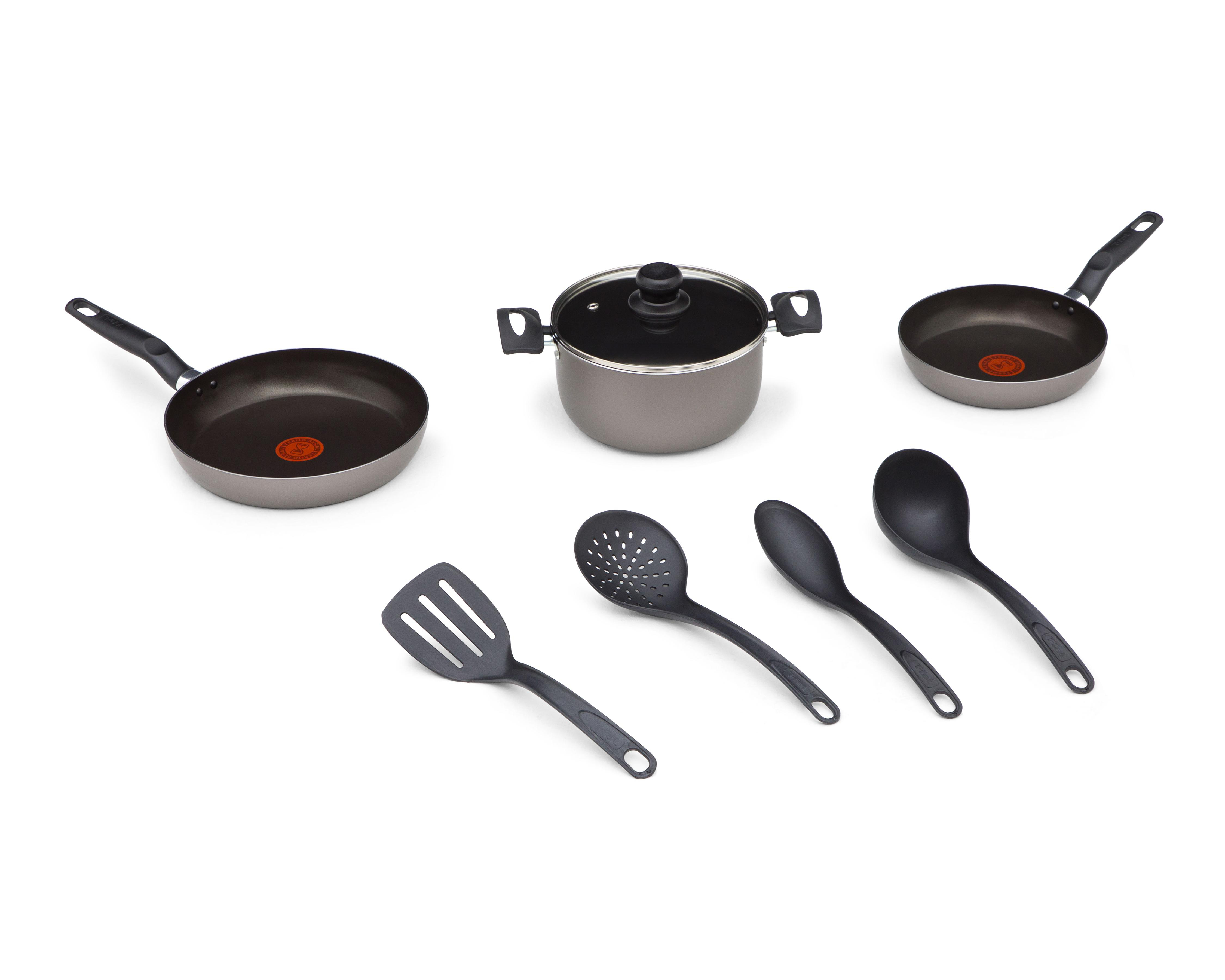 Batería de Cocina T-Fal Vital 8 Piezas Gris $1,199