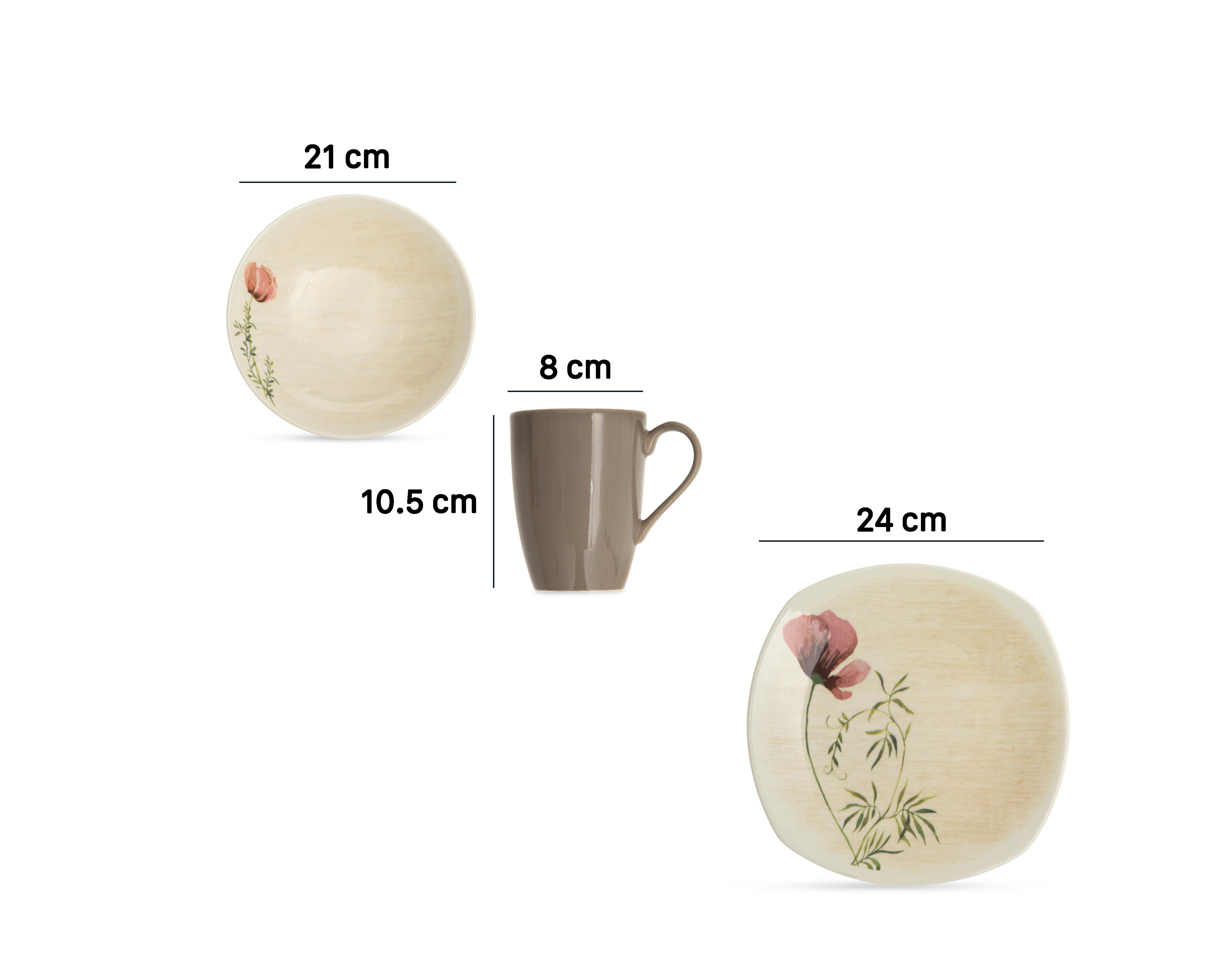 Foto 7 | Vajilla de Cerámica Beige para 4 Personas 12 Piezas