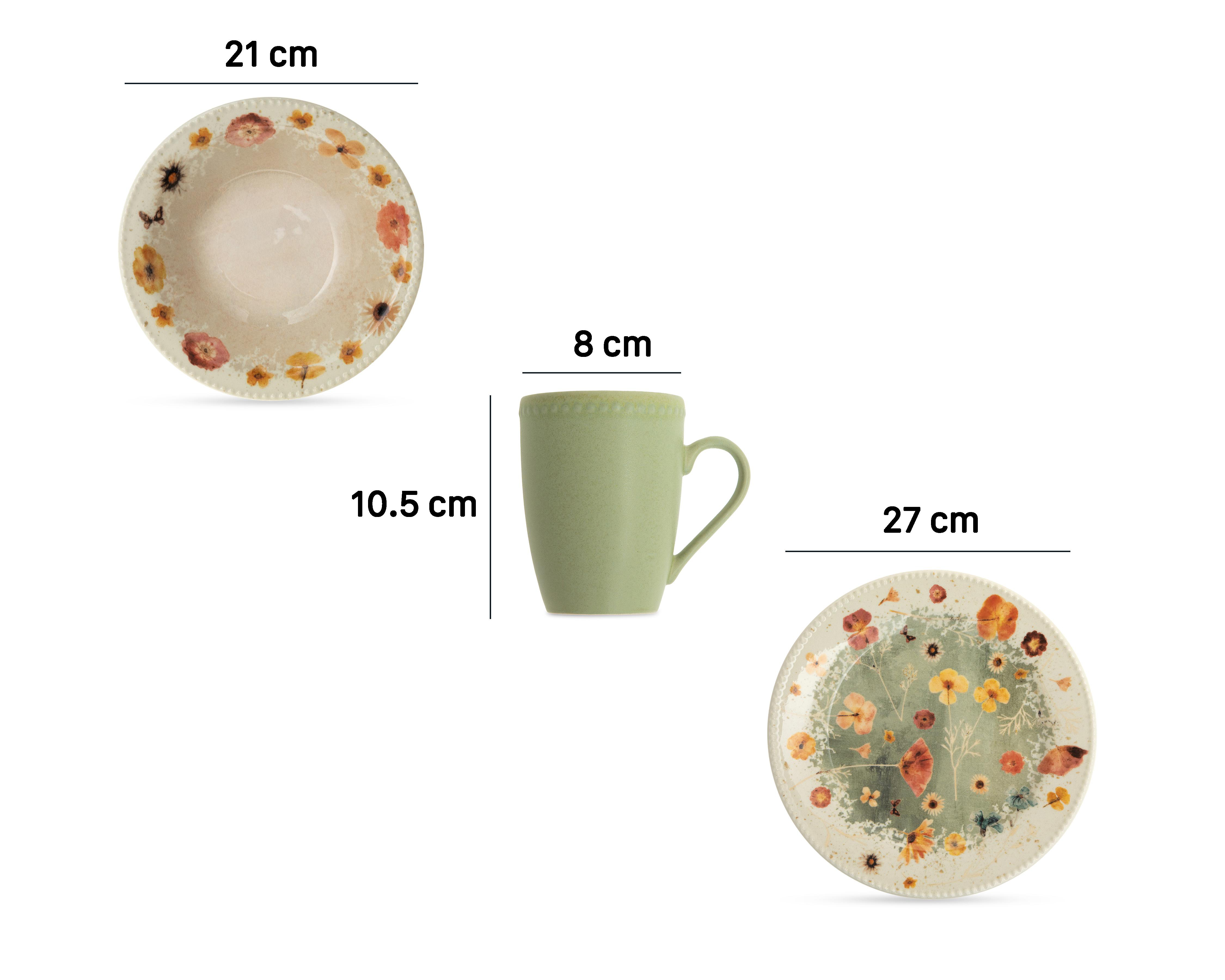 Foto 7 | Vajilla de Cerámica Beige para 4 Personas 12 Piezas