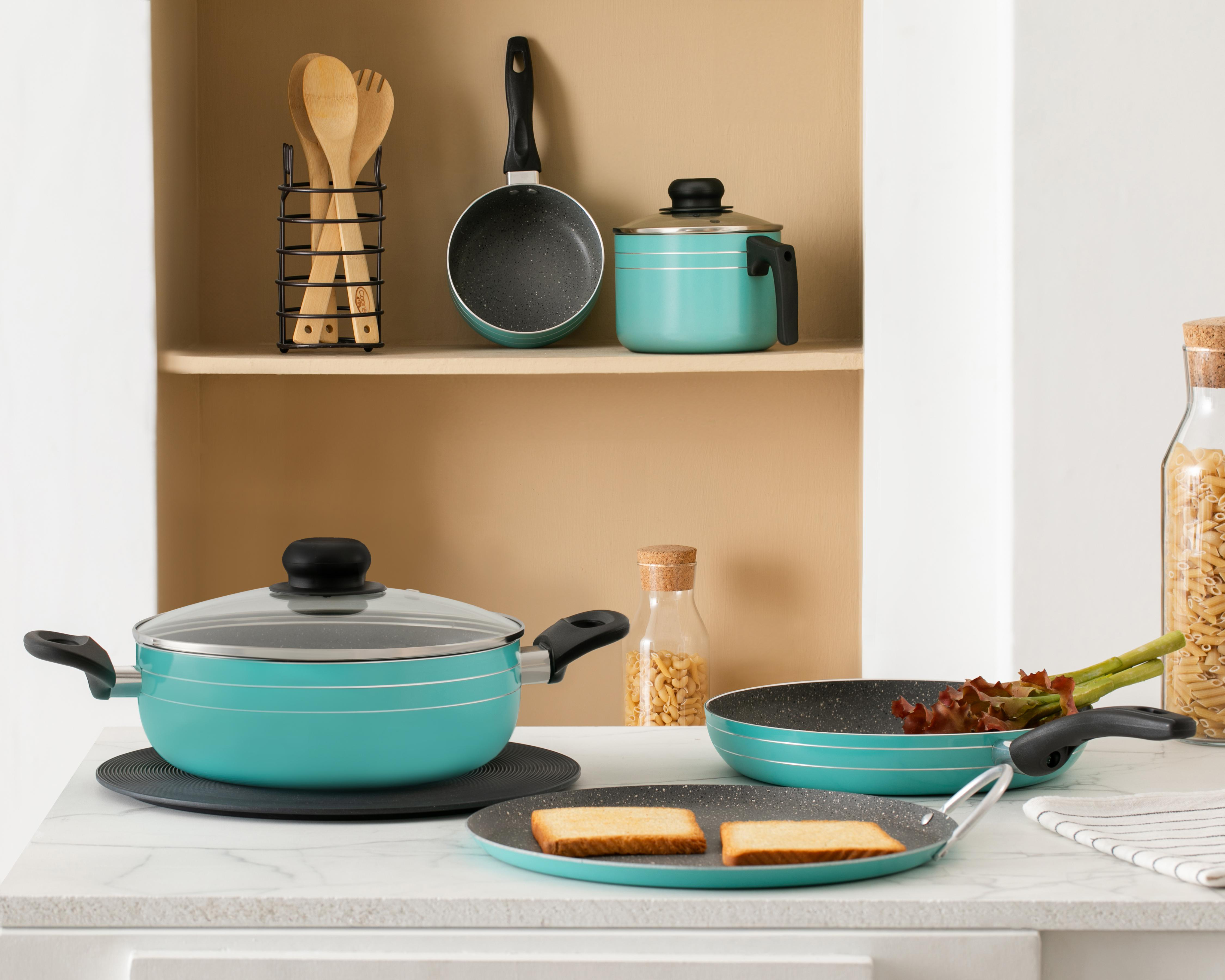 Foto 5 | Batería de Cocina Lamex Aqua Stone 7 Piezas Antiadherente
