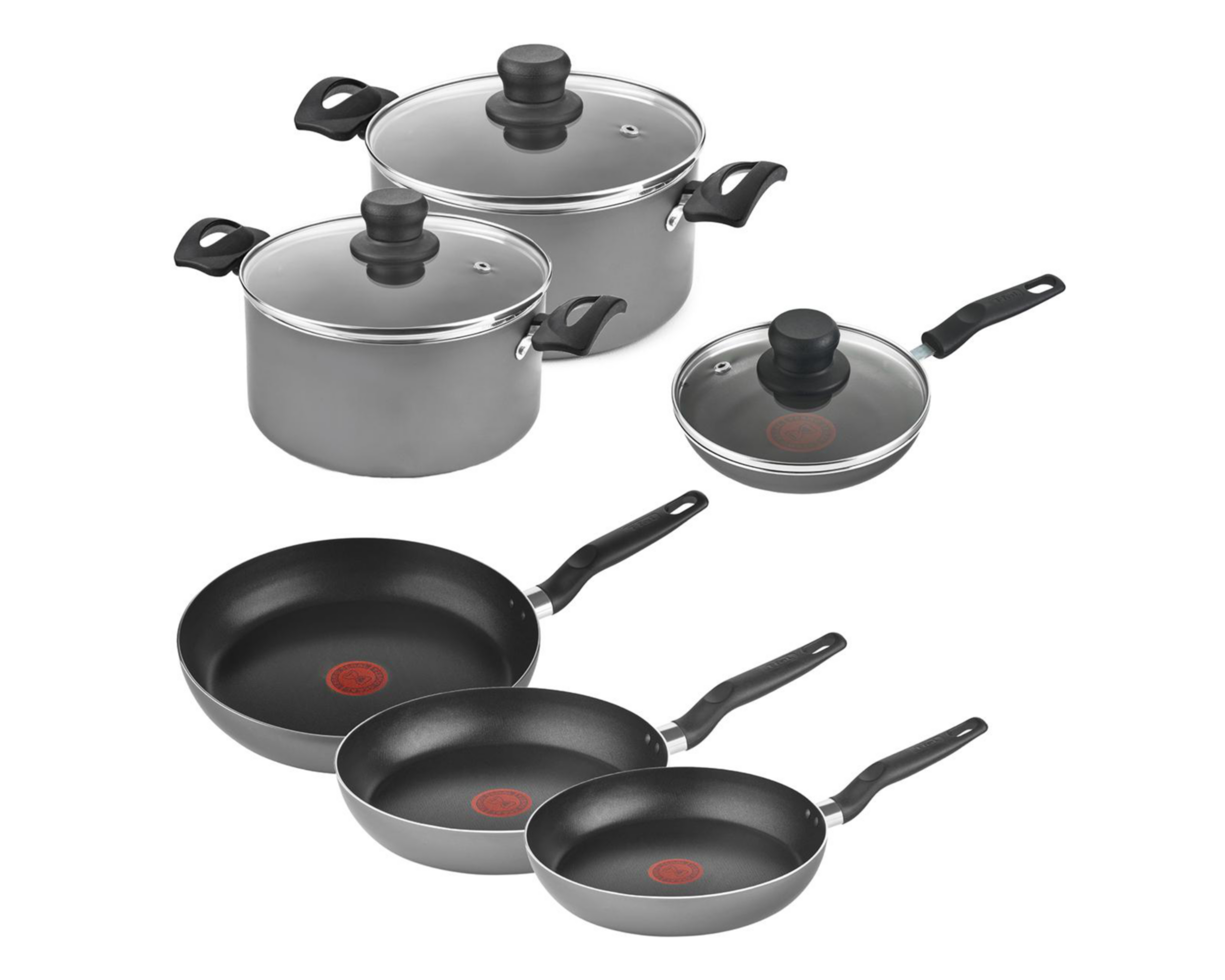 Batería de Cocina T-Fal Talent 9 Piezas Gris