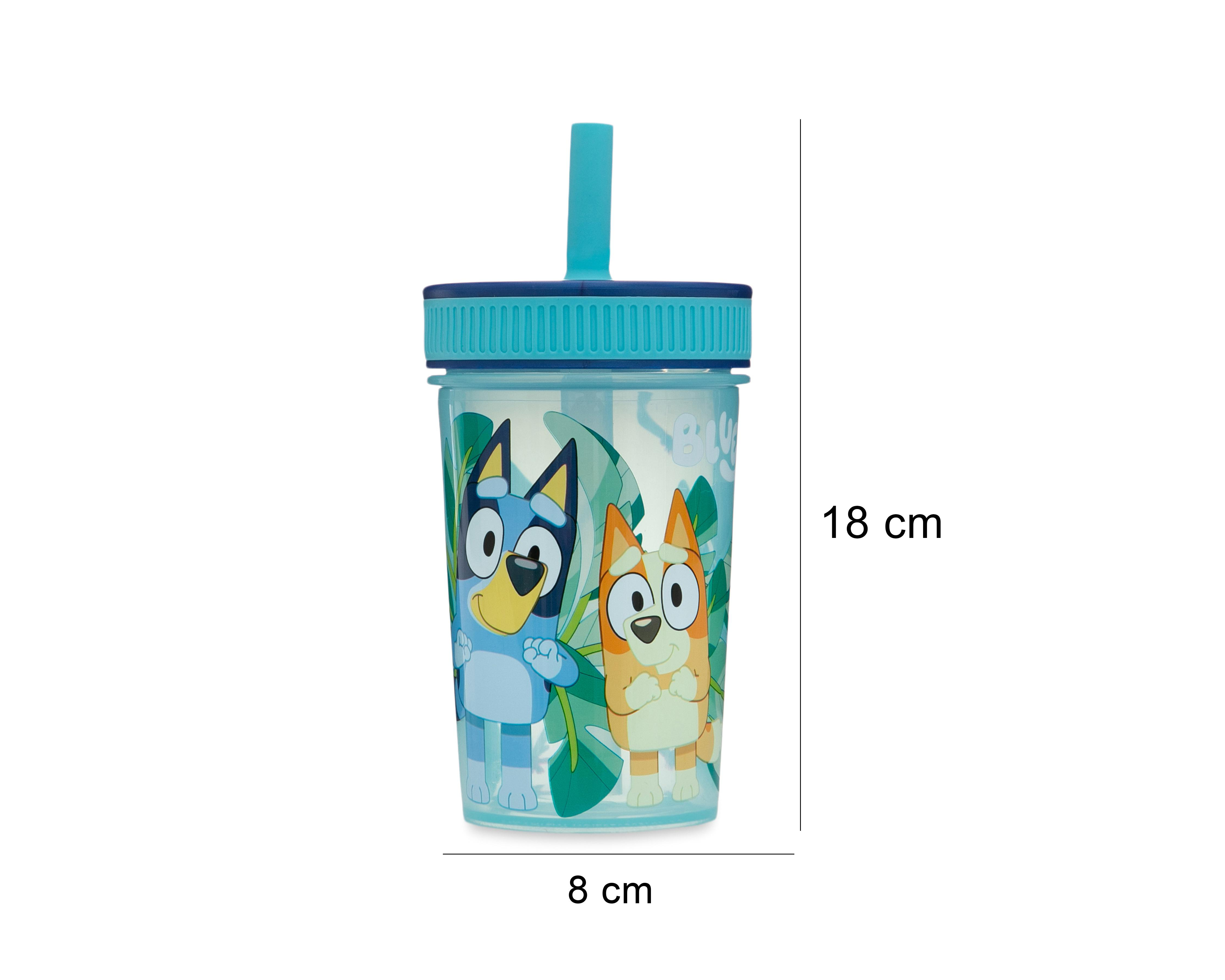 Foto 6 pulgar | Botella con Popote Bluey 465 ml