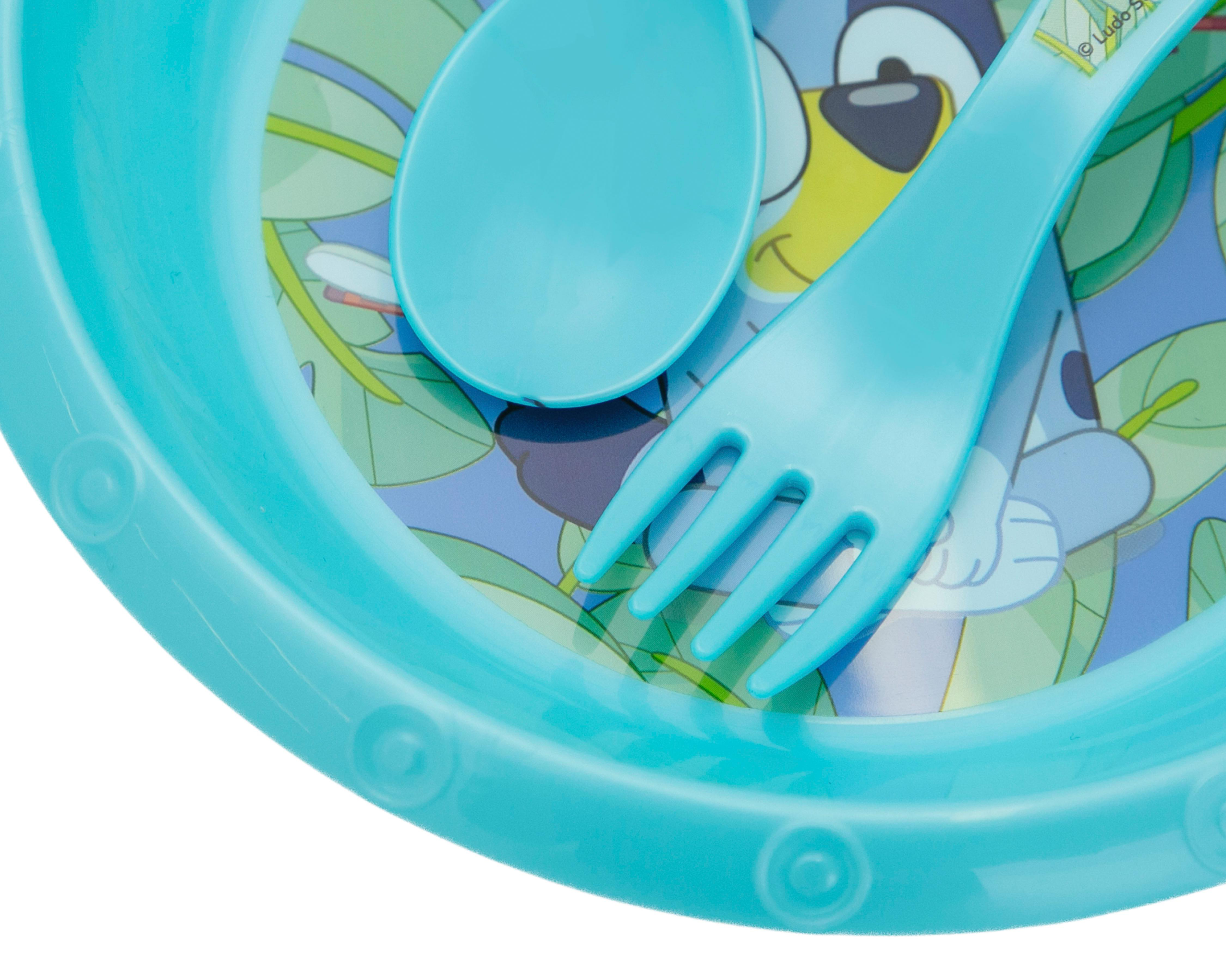 Foto 6 pulgar | Vajilla de Plástico Azul para 1 Persona 5 Piezas